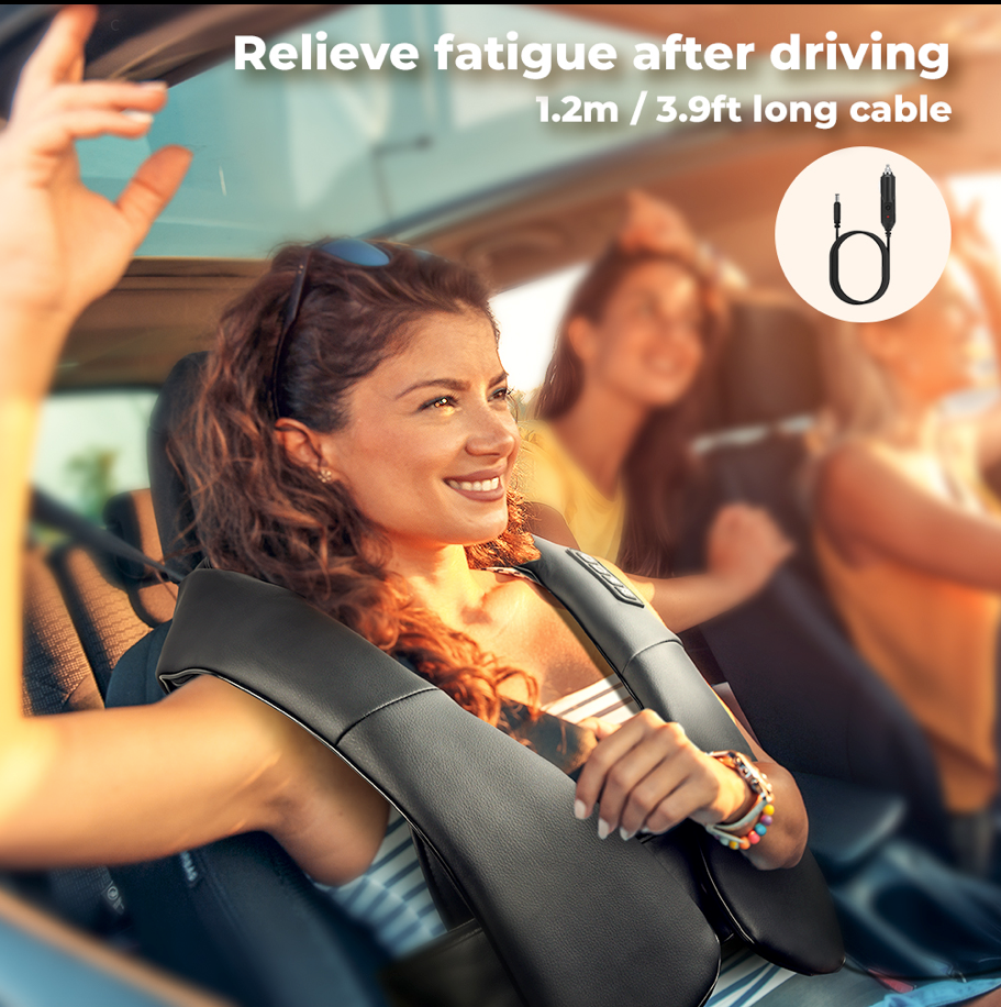 Nackenmassagegerät Rückenmassagegerät Elektrische Shiatsu 4D Rotationsmassage mit Wärme und Temperaturregelung für Haus und Büro Auto