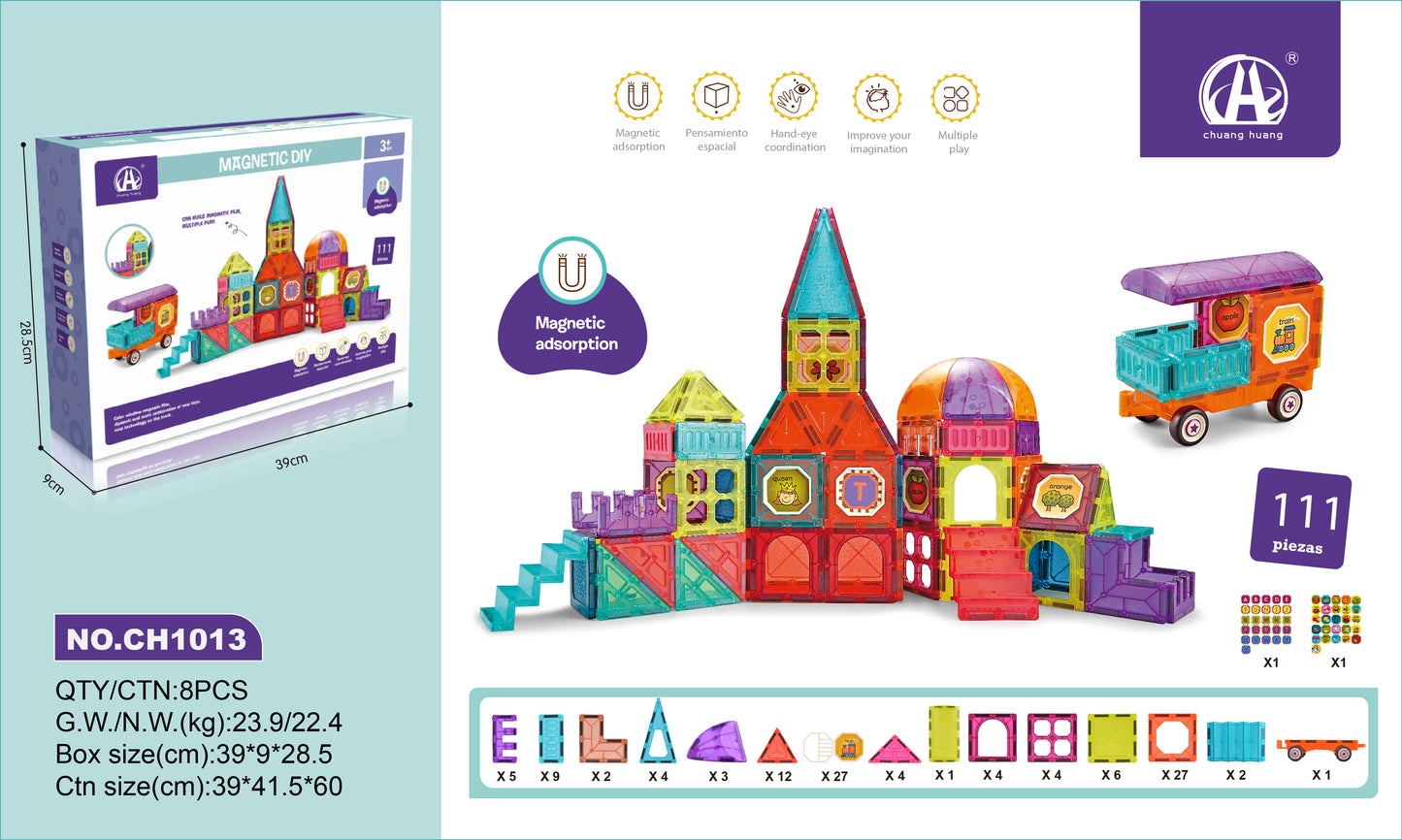 Magnetisches DIY-Baustein-Set - 111 Teile