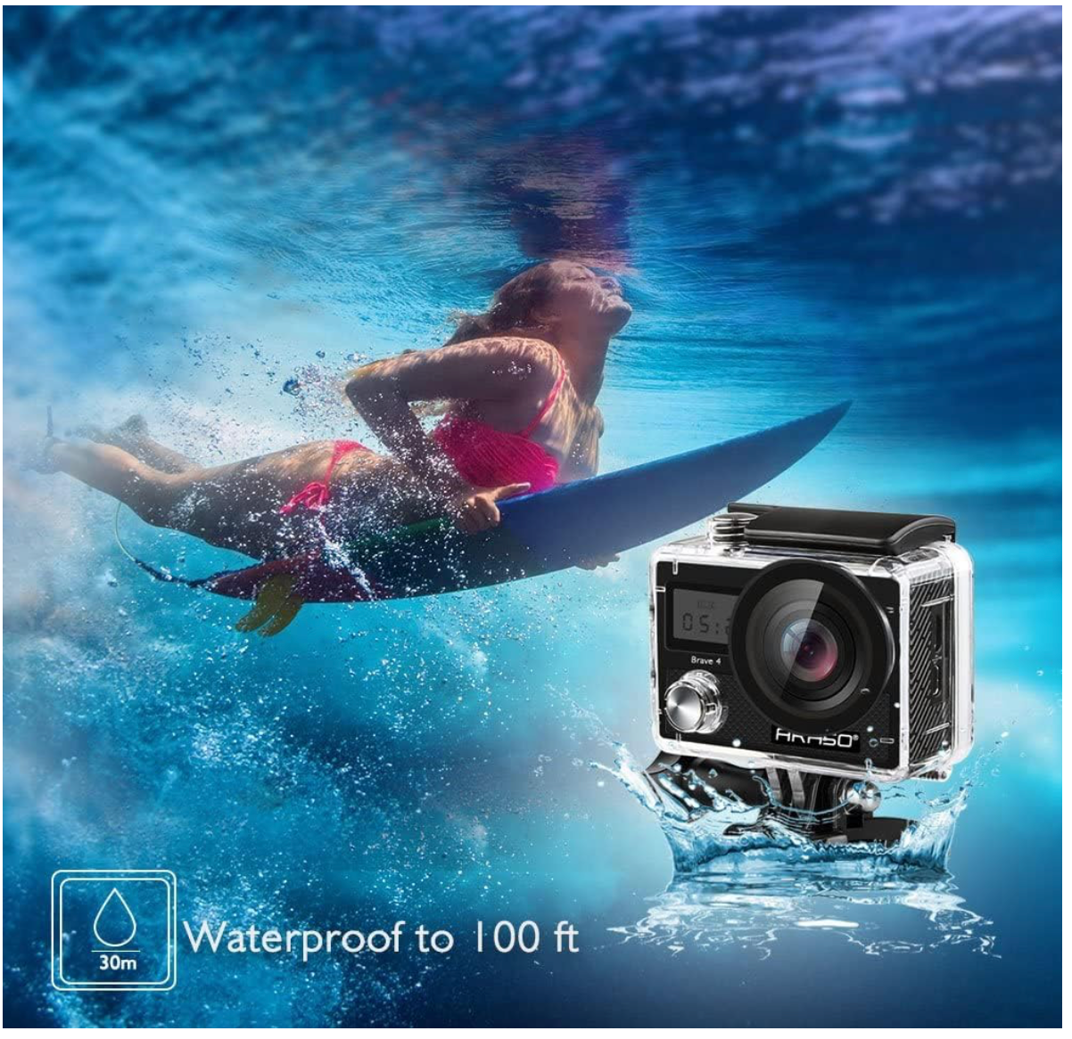 AKASO Brave 4 Action Cam | 4K 20MP 30fps WiFi Unterwasserkamera Wasserdicht