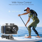 AKASO Brave 6 Plus Action Cam 4K30FPS 20MP WiFi Action Camera with Touchscreen EIS 4X Zoom Remote Control 40 m Underwater Camera with 2 x 1350 mAh Batteries and Helmet Accessories Kit