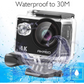 AKASO EK7000 Pro Action Cam 4K 20MP WiFi 40M Underwater Camera Waterproof Ultra HD Touchscreen Adjustable Wide Angle Ice Action Cam with 2.4G Remote Control and 25 Accessories Kit