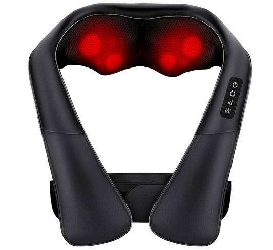 Nackenmassagegerät Rückenmassagegerät Elektrische Shiatsu 4D Rotationsmassage mit Wärme und Temperaturregelung für Haus und Büro Auto
