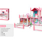 Puppenhaus Schloss, mehrstöckiges Möbelzubehör, rosafarbenes DIY Spielhaus